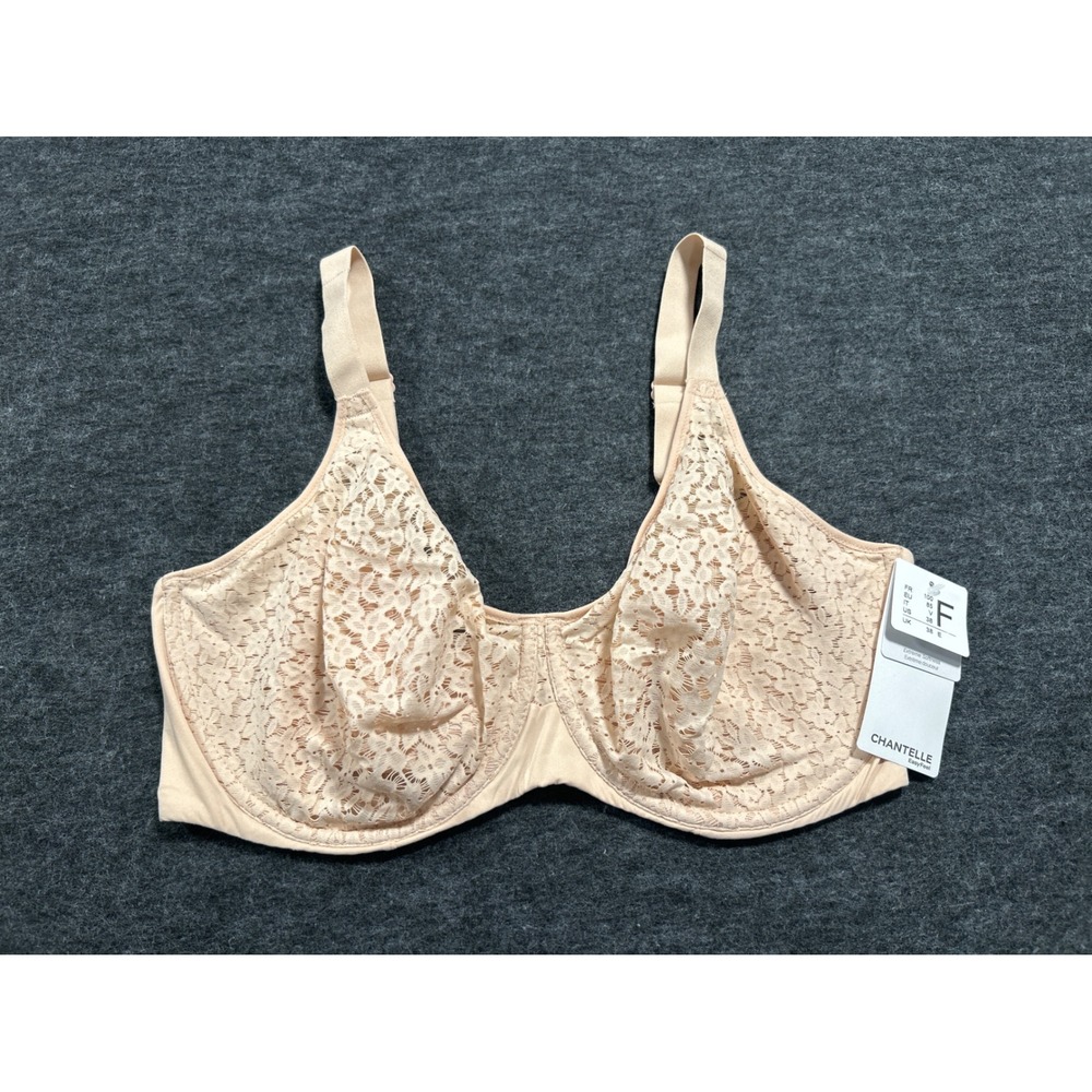 Chantelle Norah Comfort Bra Womens 38DDD Nude Lace Unlined Underwire C13F10
